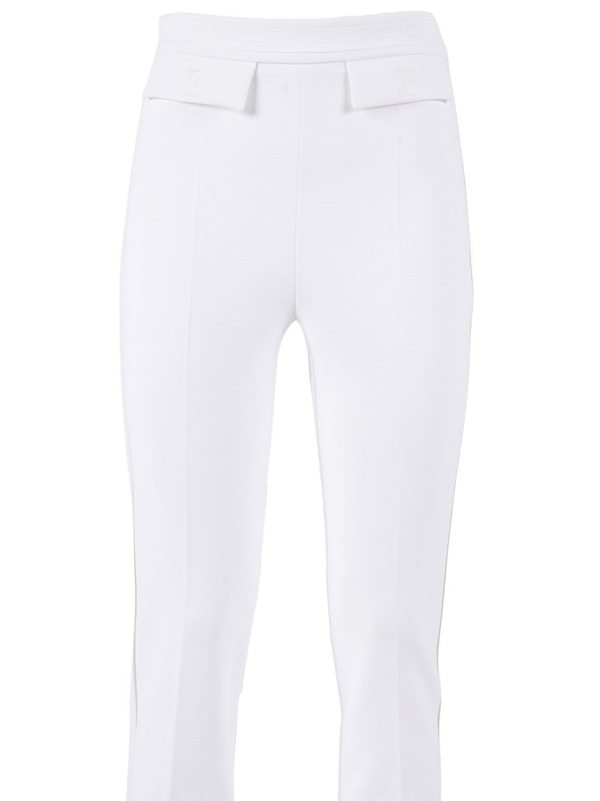 Elisabetta Franchi Cropped Tailored Minimalist Straight-Leg Pants