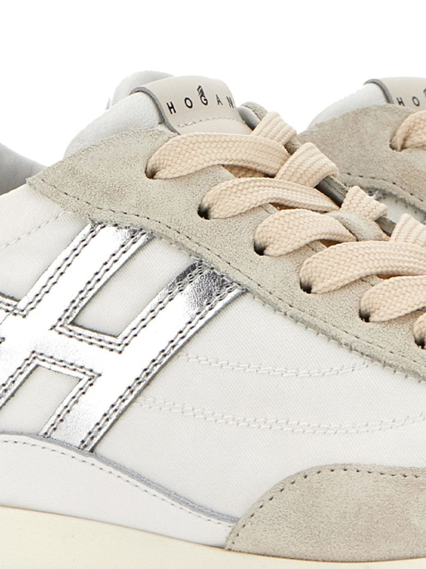 Hogan Sleek Flat Sneakers With Suede Overlays