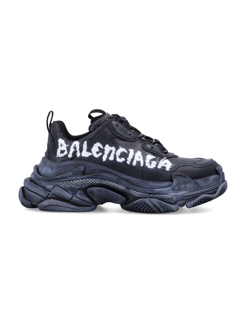 Balenciaga Triple S Paint Logo Woman's Sneakers