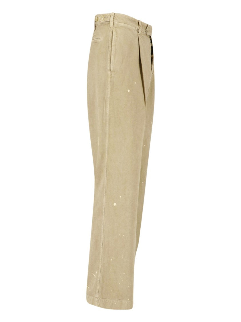 Auralee Wide-Leg Chino Pants With Distressed Details And Medium Waist