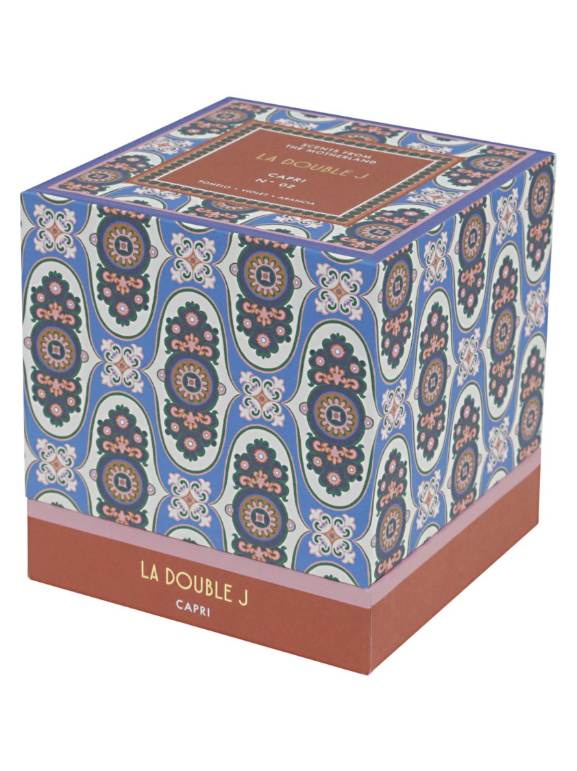La Double J Ceramic Candle With Intricate Multicolor Design