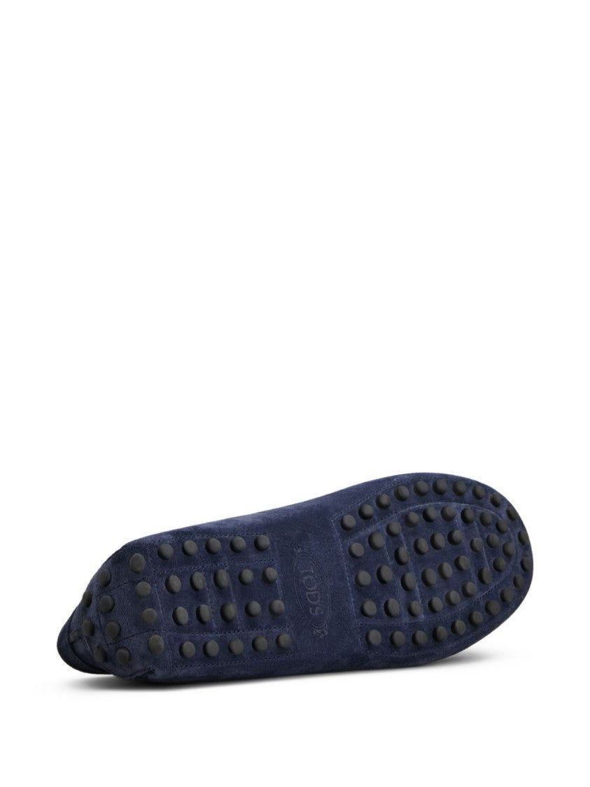 Tod's Blue Calfskin Suede Driving Loafers