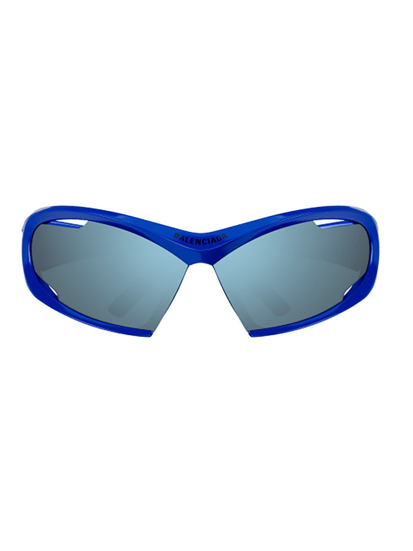 Balenciaga Aerodynamic Blue Frame Sunglasses With Tinted Lenses