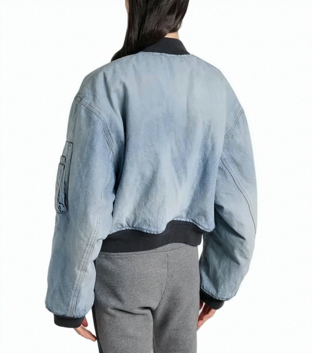 Balenciaga Light Washed Denim Jacket With Utility Pocket