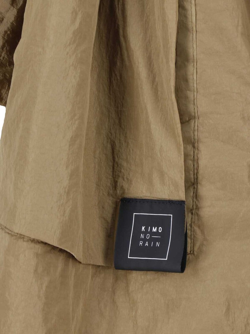 Kimono Rain Olive Green Kimo No-Rain Reversible Belted Waterproof Jacket