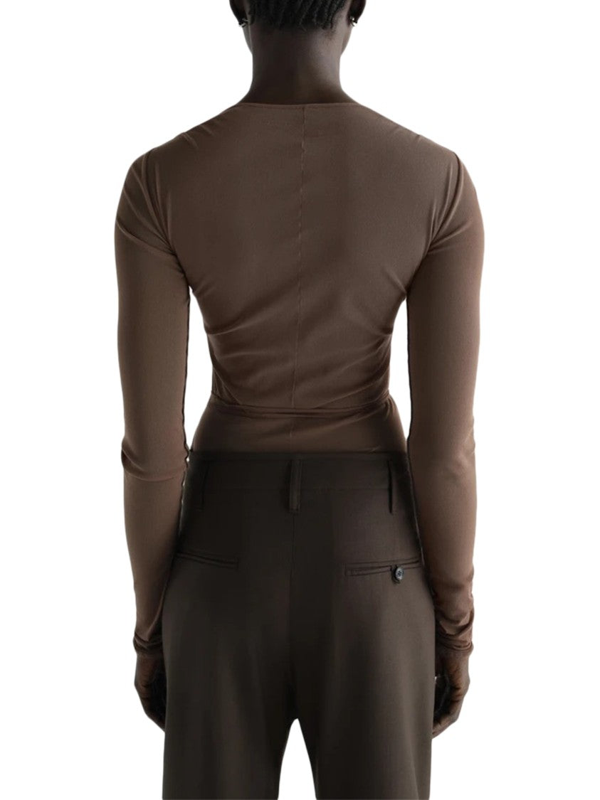 Lemaire Ballerina Knotted Fitted Brown Top