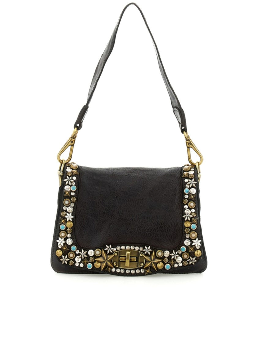 Campomaggi Embellished Rectangular Handbag With Gold-Tone Accents