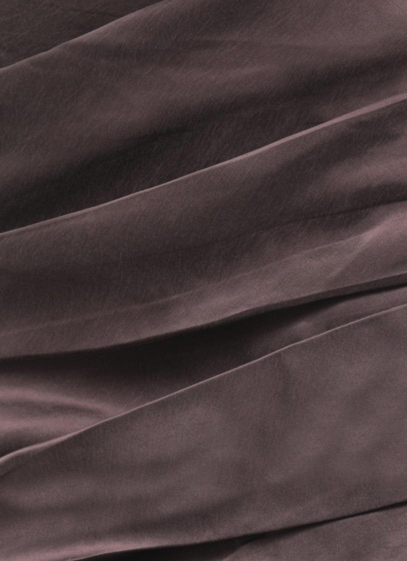 The Andamane Purple Asymmetrical Draped Mini Dress