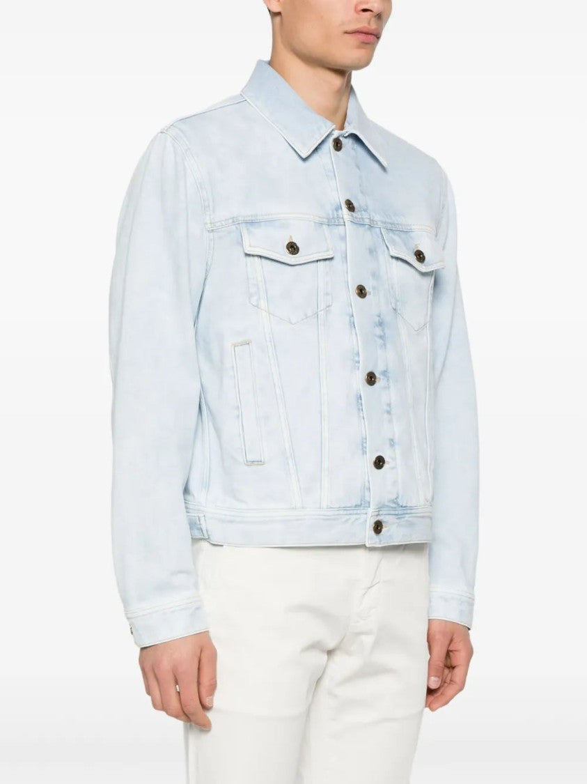 Jacob Cohen Light Blue Denim Jacket With Classic Front Fastening