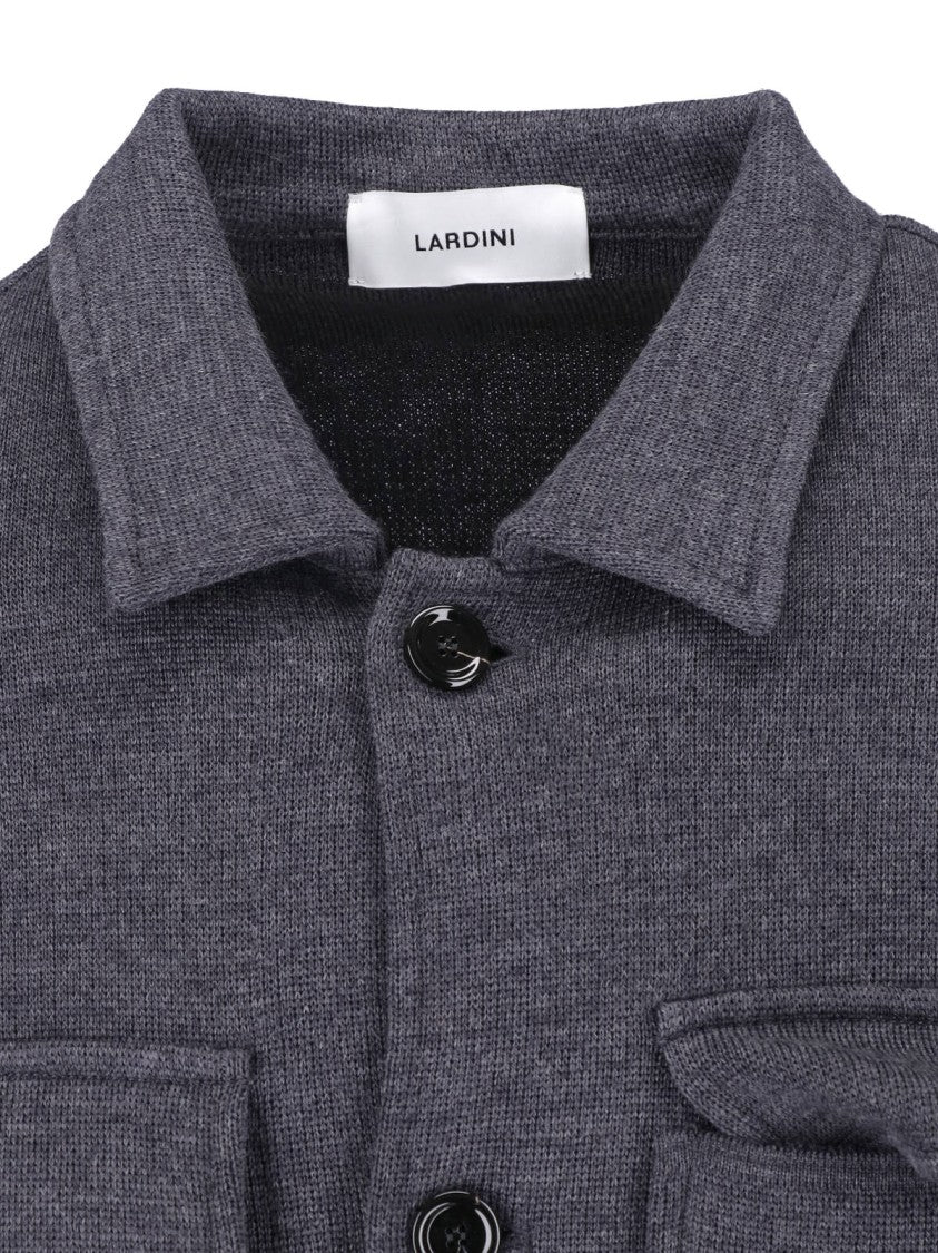Lardini Gray Virgin Wool Shirt