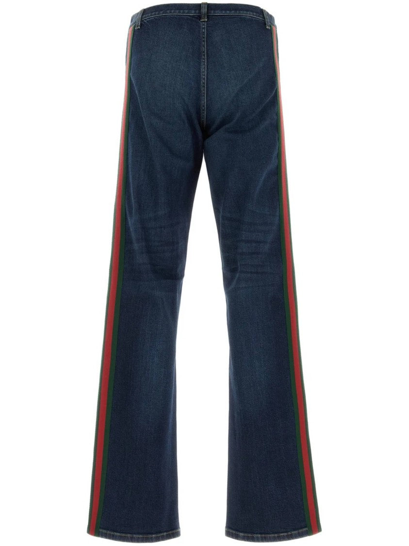 Gucci Blue Pant Flared Denim Trousers