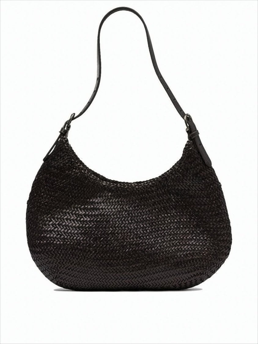 Dragon Diffusion Buffalo Leather Shoulder Bag With Woven Texture