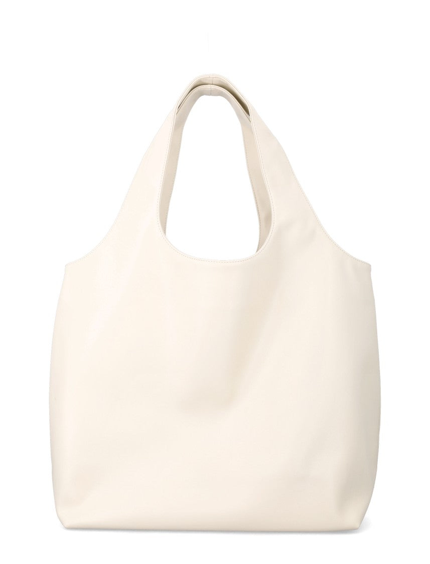 A.P.C. Ninon Structured White Logo Shopper Bag