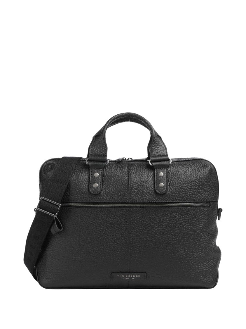 The Bridge Grained Calf Leather Shoulder Bag With Adjustable Strap