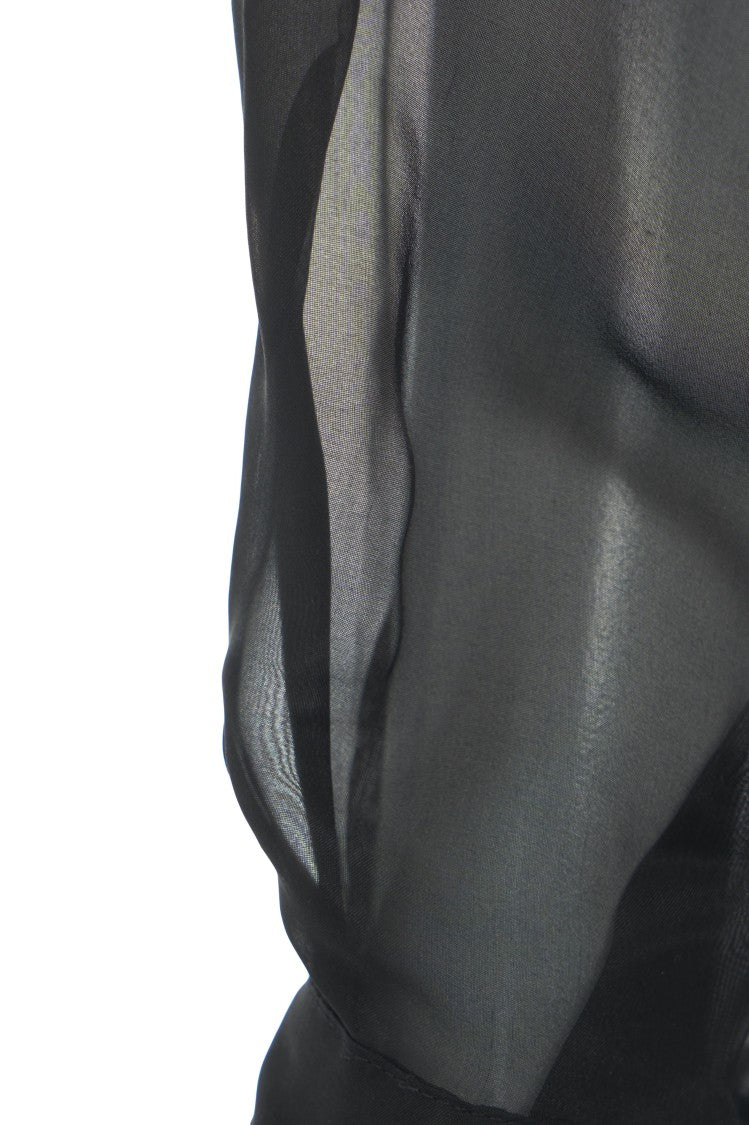 Staud Sheer Organza Bodysuit With Classic Collar