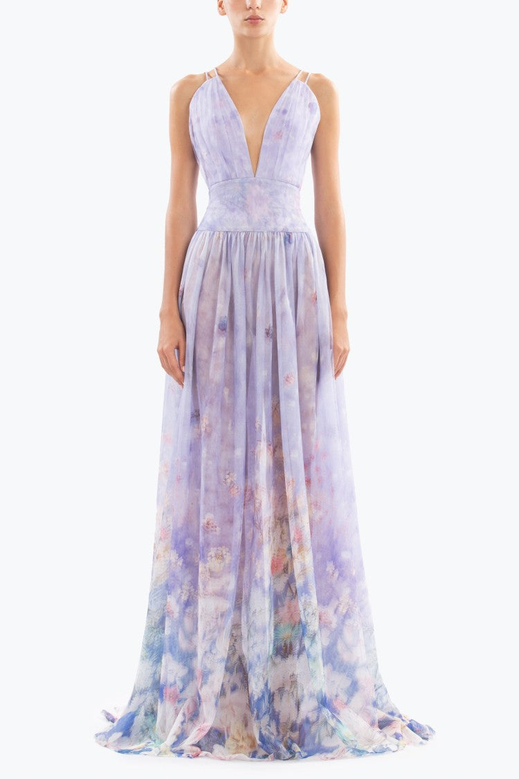 Saiid Kobeisy Floral Printed Long Dress