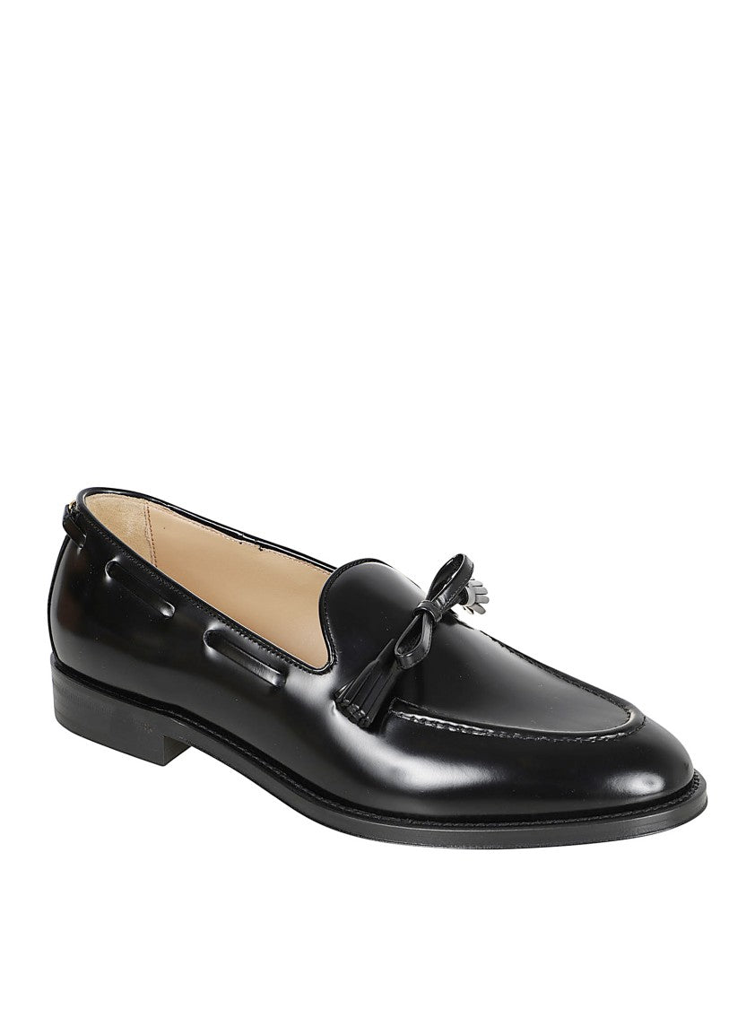 Valentino Garavani Polished Calf Leather Loafers With Decorative Bow