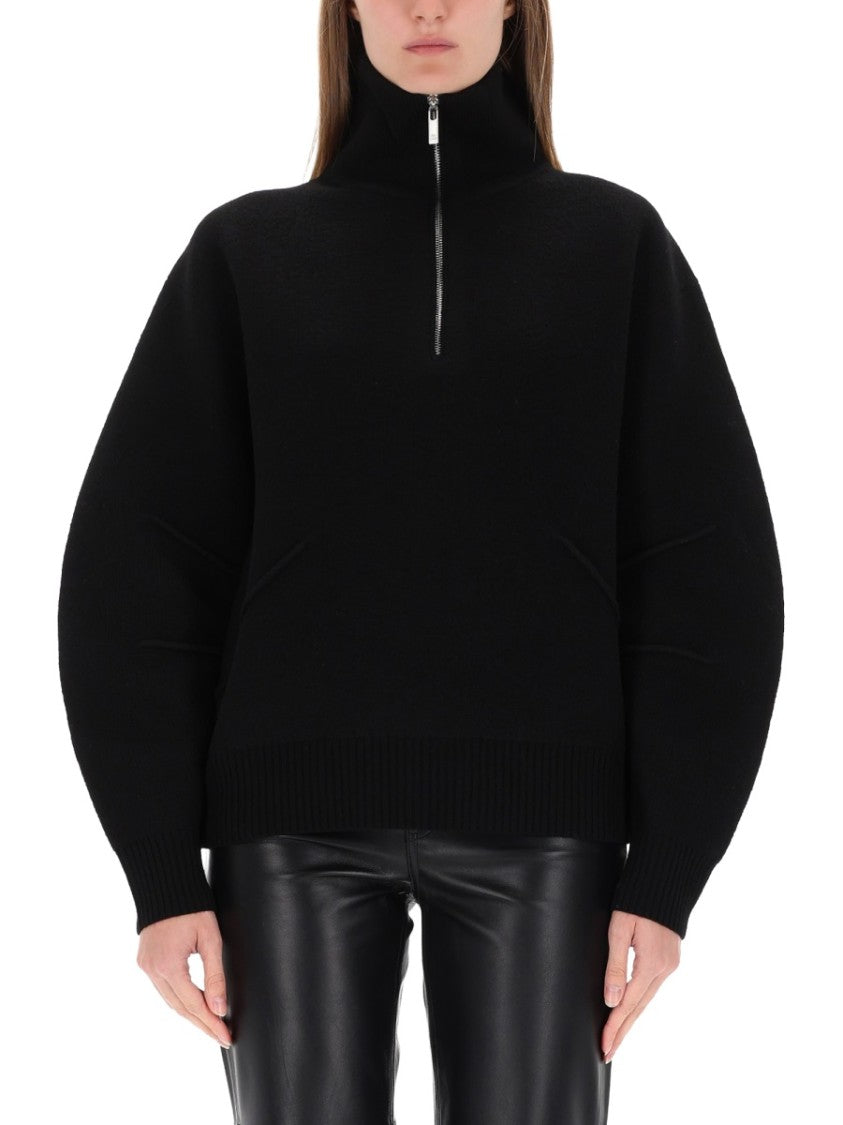 Helmut Lang Apex High Collar Zip-Up Sweater
