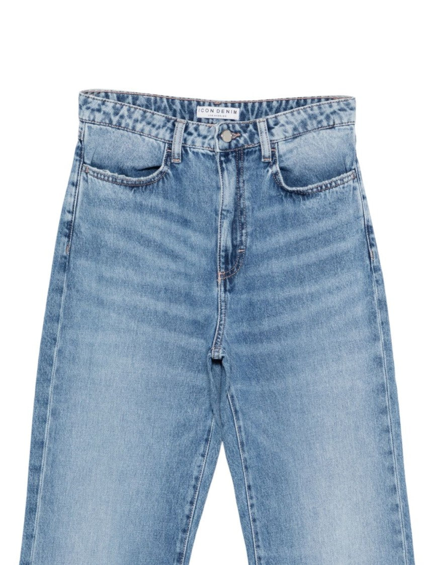 Icon Denim Light Blue Straight Leg Jeans With Classic Five-Pocket Design