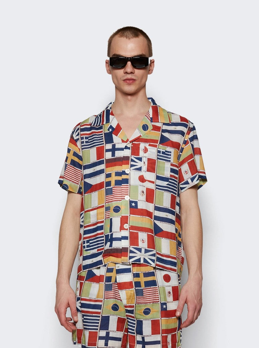 Bode Short Sleeve Shirt International Flags