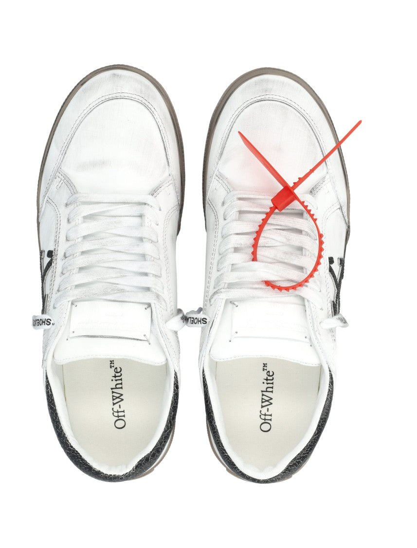Off-White Vintage Calfskin Leather Low-Top Sneakers With Iconic Details