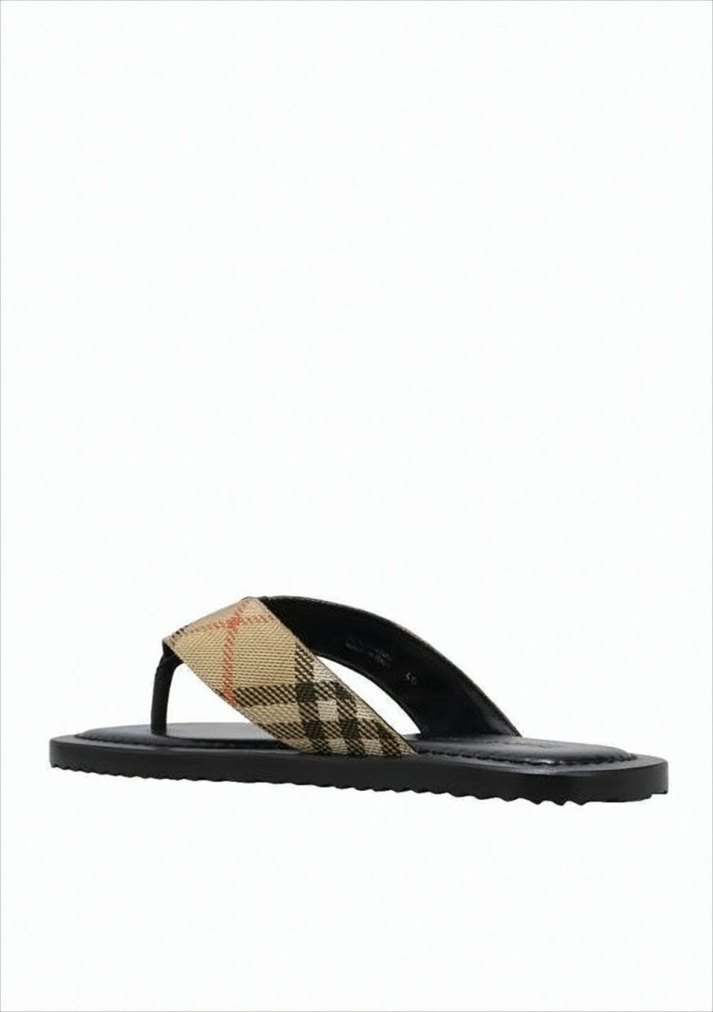 Burberry Classic Checkered Slip-On Sandals With Embossed Branding