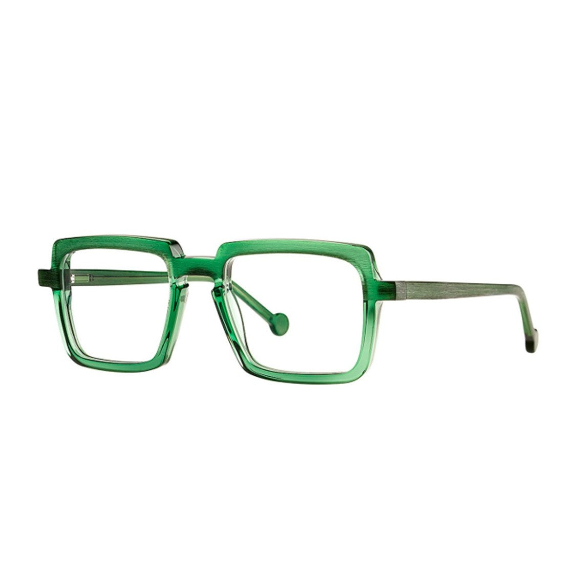 Theo Eyewear Green Martial Eagle Acetate Rectangular Sunglasses