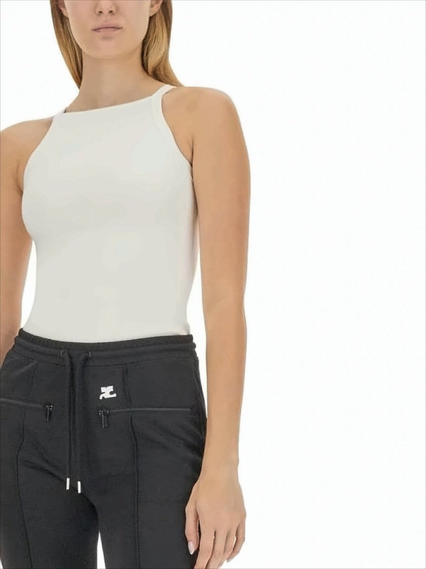 Courrèges High-Neck Sleeveless Top With Fitted Silhouette