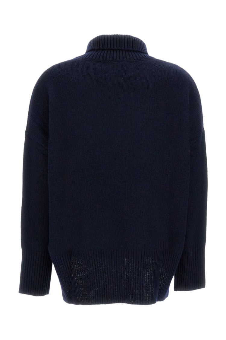 Lisa Yang Heavy-Knit Cashmere Turtleneck Sweater With Asymmetric Hem