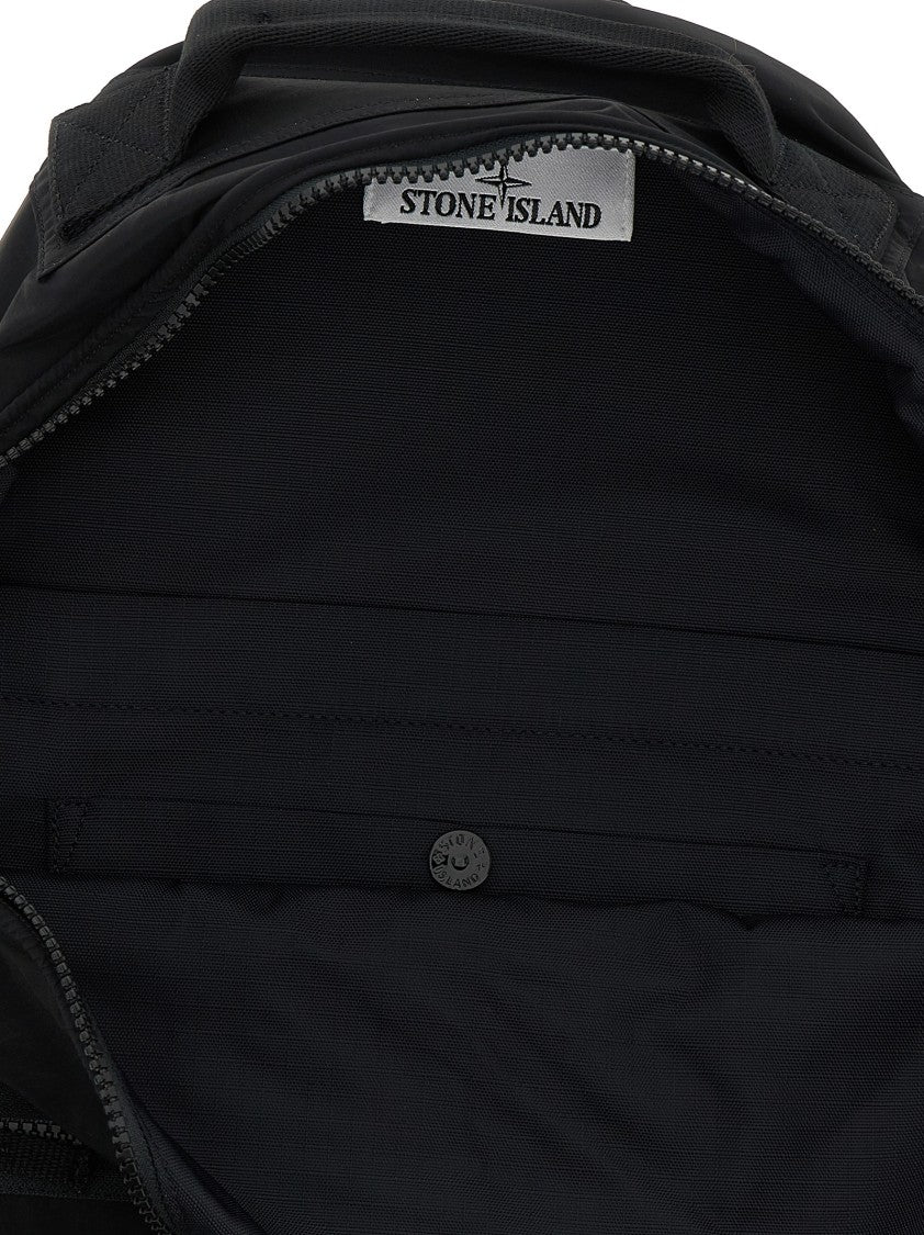 Stone Island Wrinkled-Effect Nylon Metal Backpack With Logo Patch