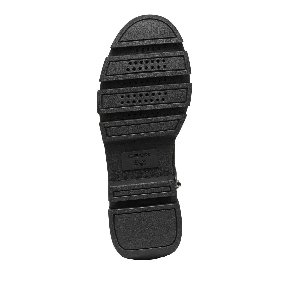 Geox Vilde Black Chevron-Stitched Leather Ankle Boots