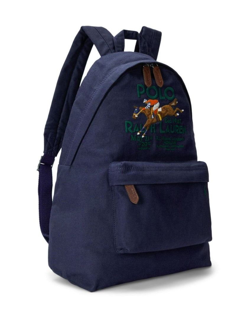 Polo Ralph Lauren Classic Cotton Backpack With Embroidered Detail