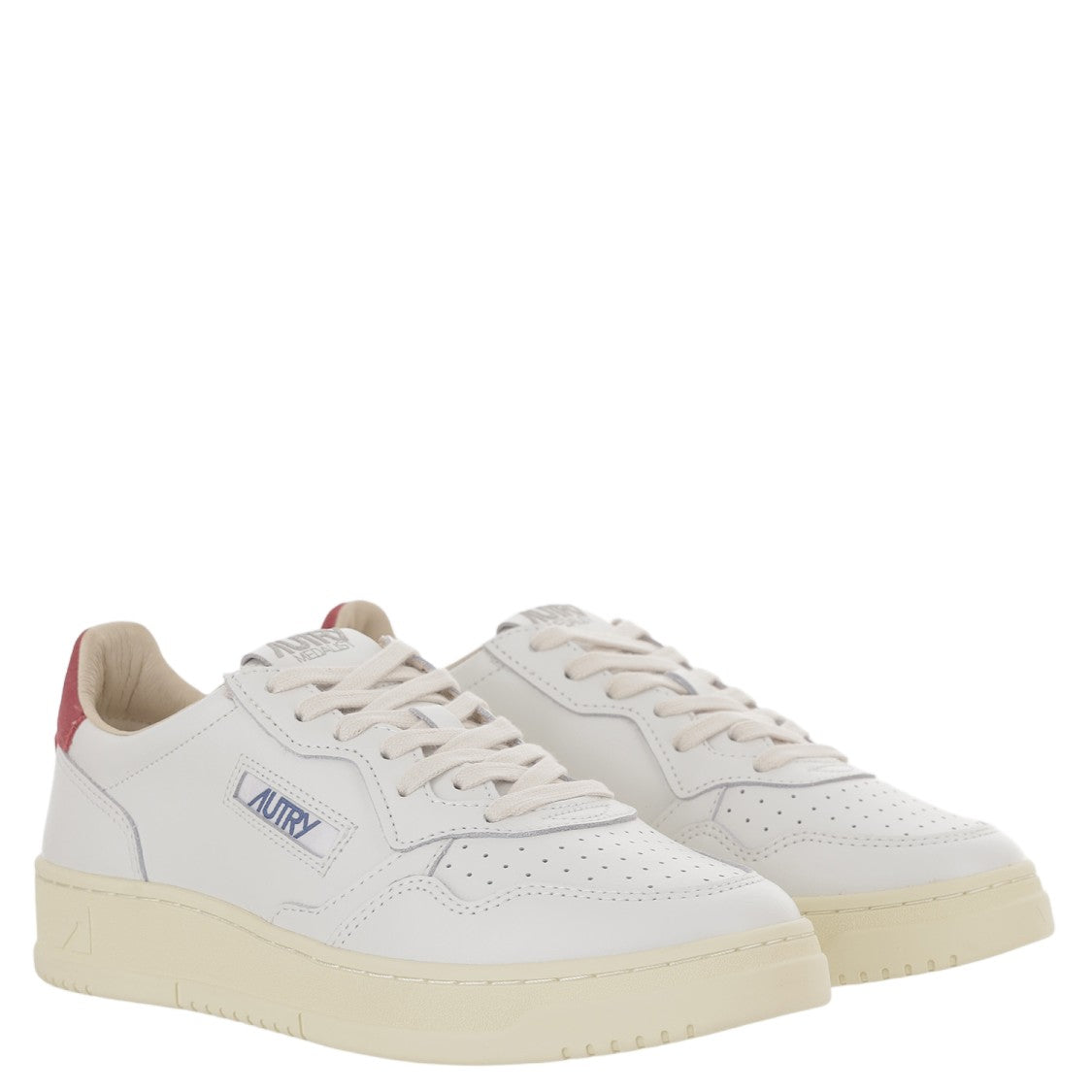 Autry White/Red Suede Heel Leather Sneakers