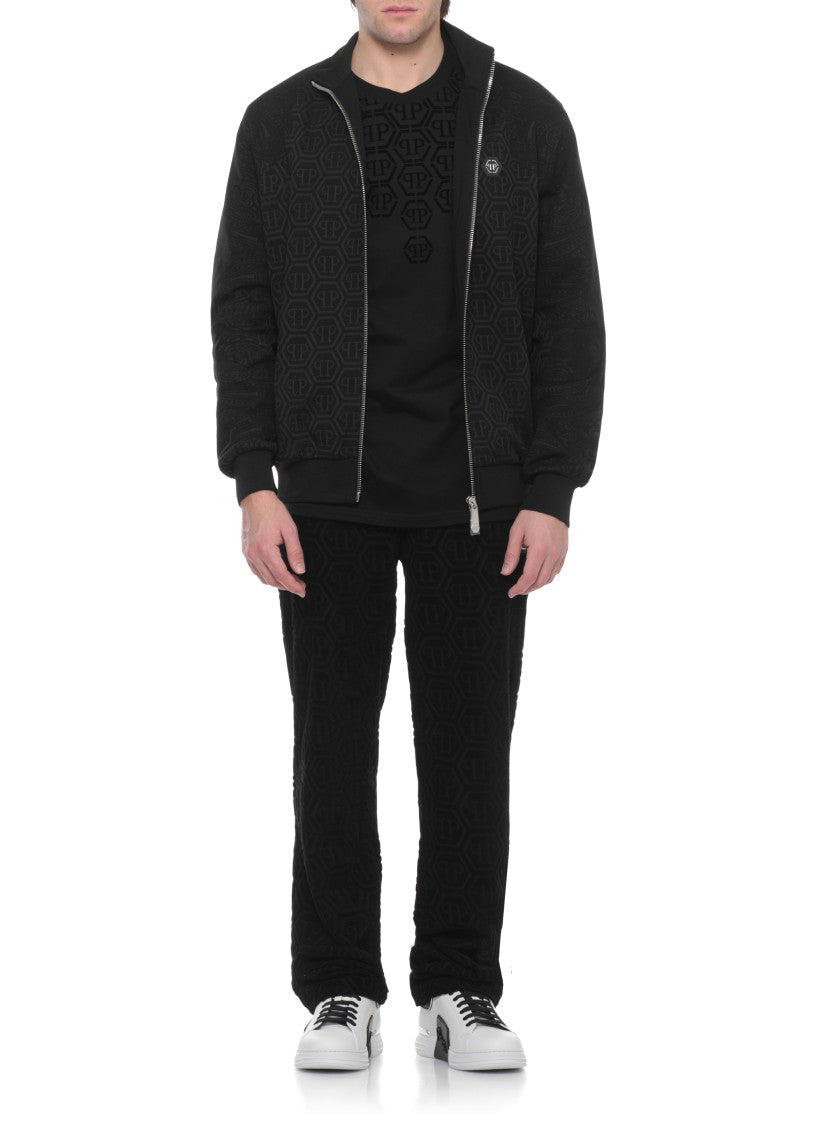 Philipp Plein Black Monogram Paisley Cotton Sweatshirt
