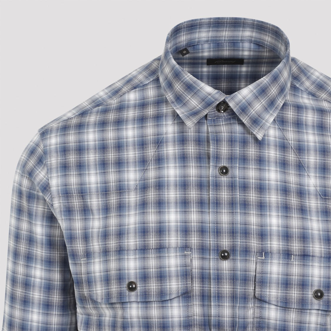 Brioni Cotton Check Shirt With Dual Chest Pockets And Fit