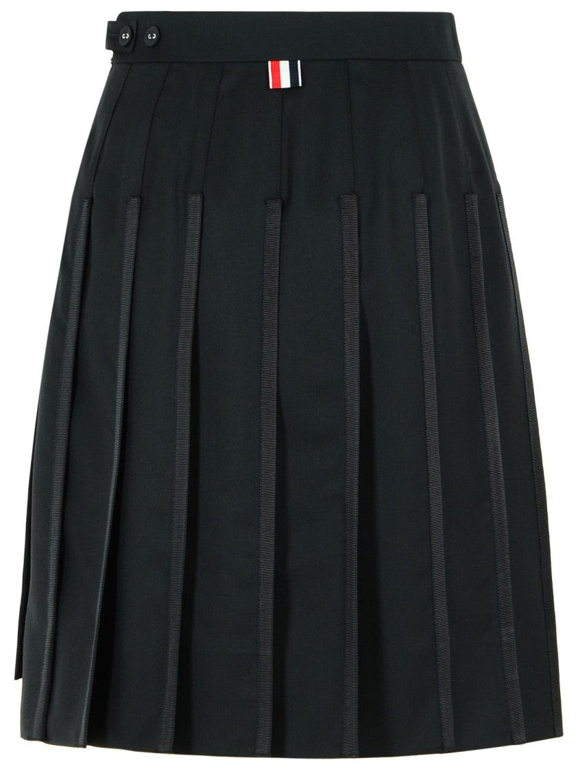 Thom Browne Black Wool Skirt