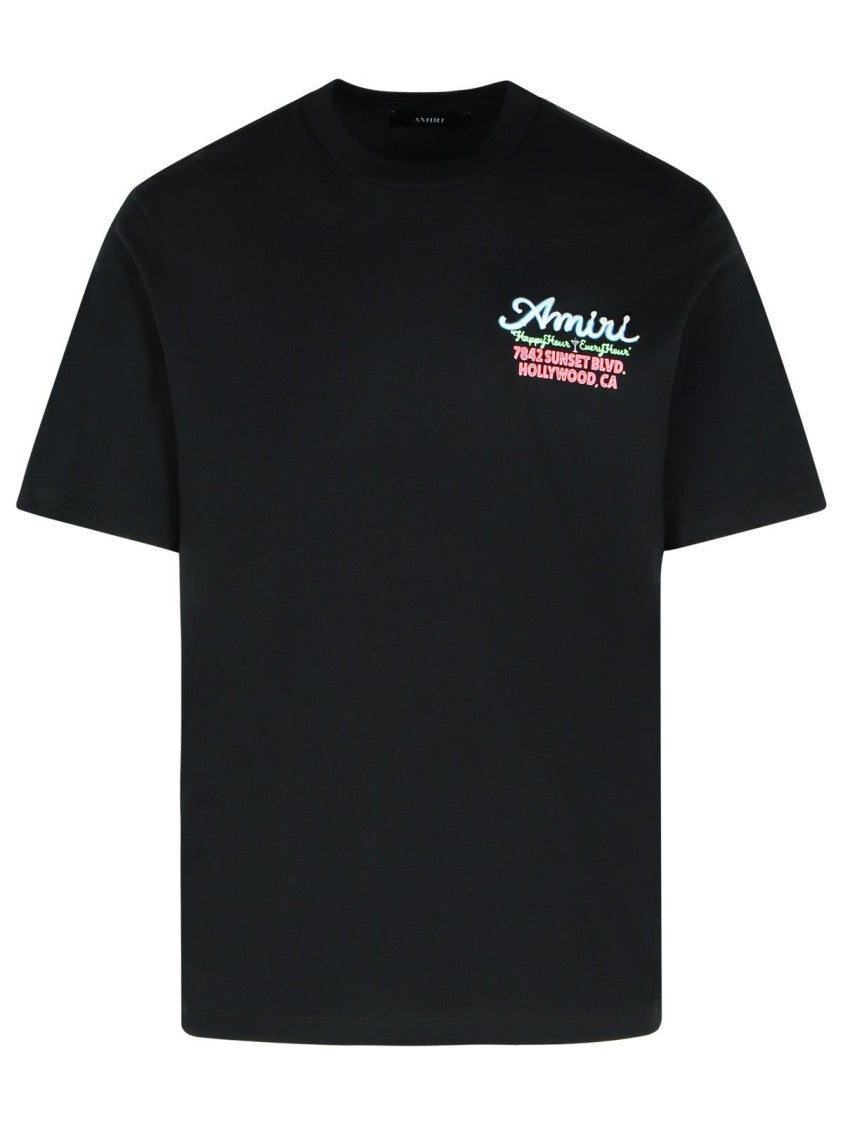 Amiri 'Neon' Black Cotton T-Shirt