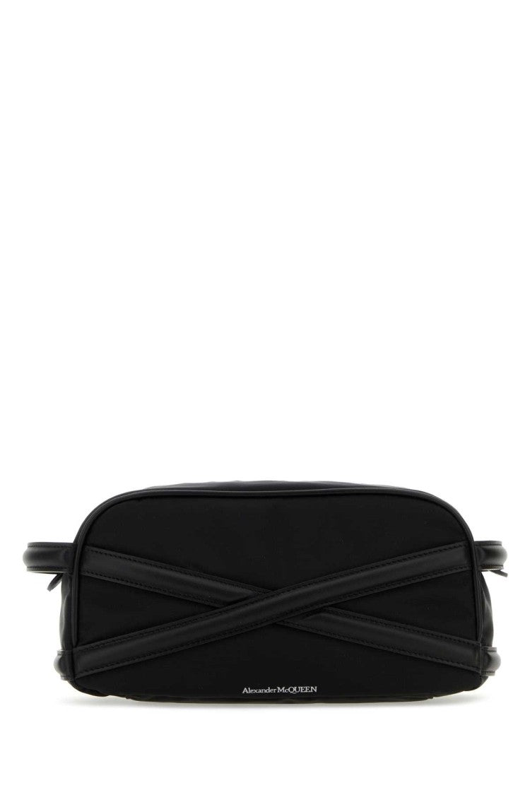 Alexander Mcqueen Black Fabric Beauty Case