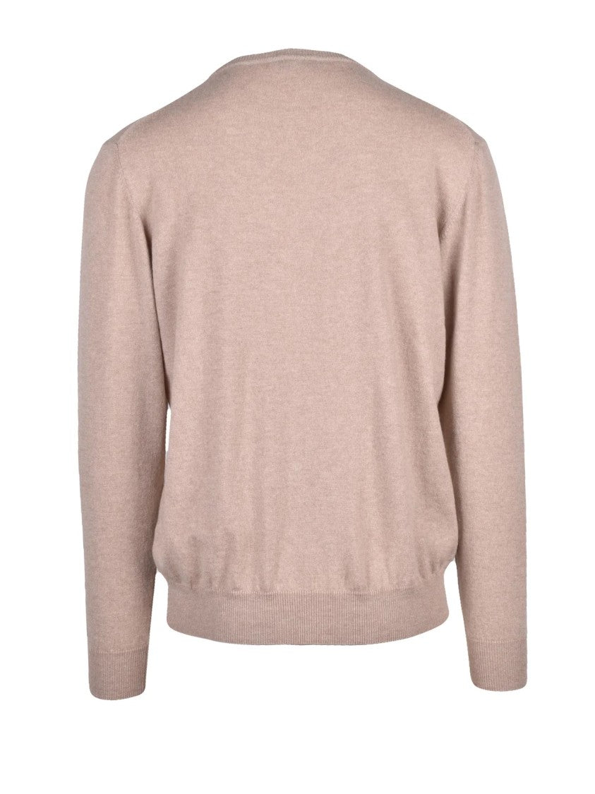 Giancarlo Desenzano Beige Crewneck Cashmere Sweater