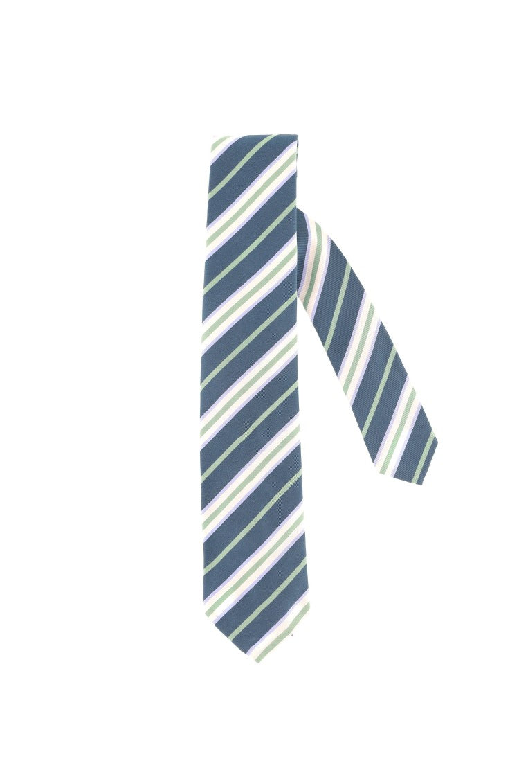 Finamore Cotton-Silk Regimental Stripe Tie
