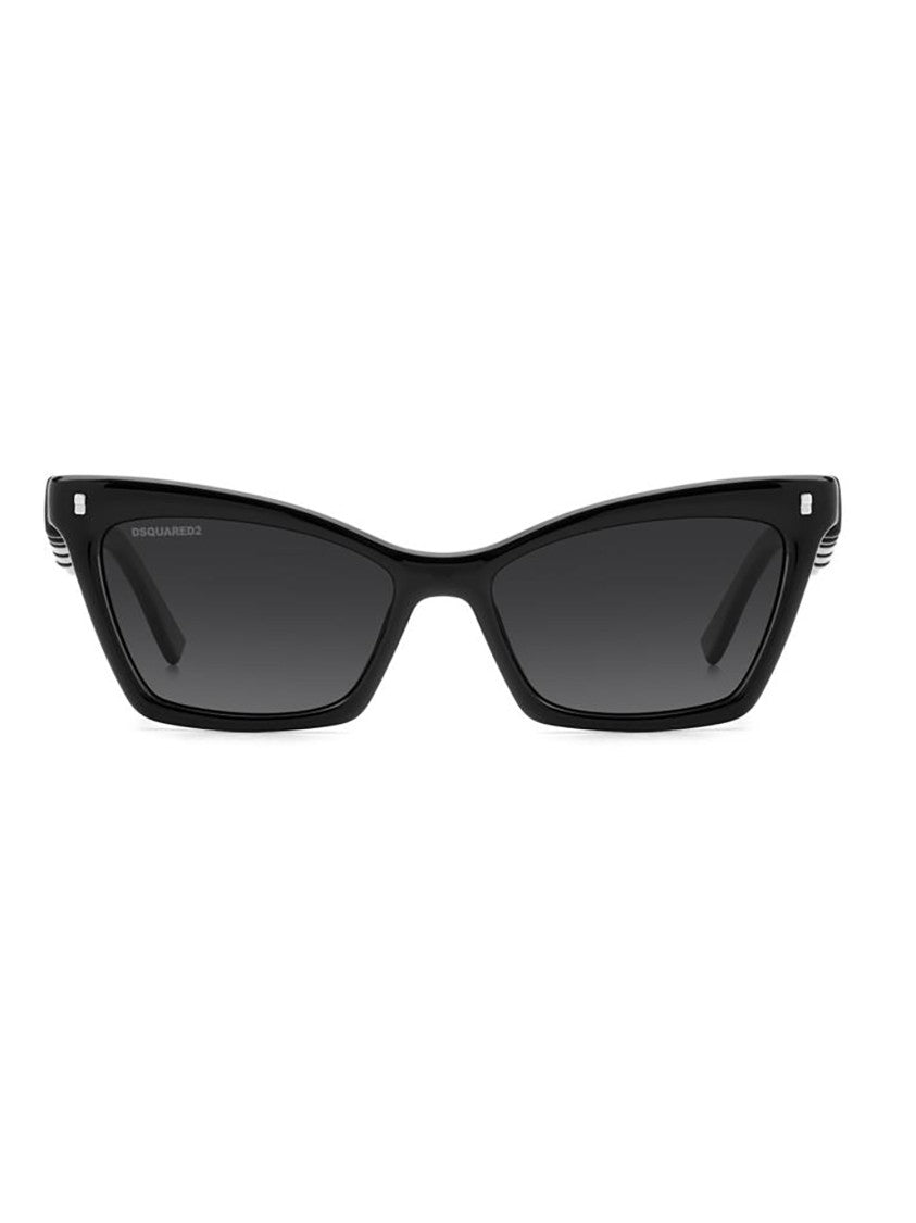 Dsquared2 Cat-Eye Black Sunglasses With Unique Textured Temples