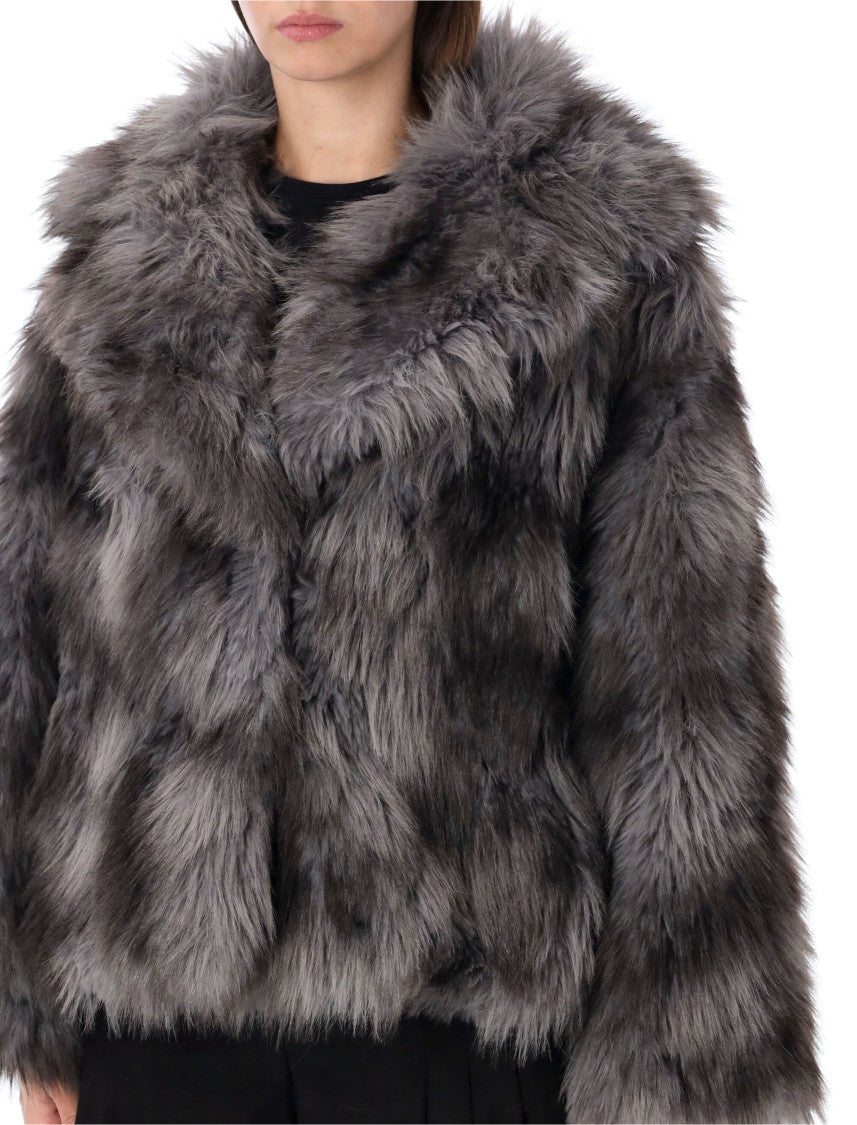Sword Jacket Eco Martora Plush Wide-Collar Faux Fur Jacket