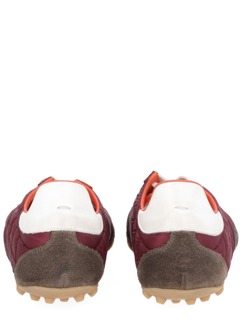 Maison Margiela Burgundy Polyester Sprinters Quilted Sneakers