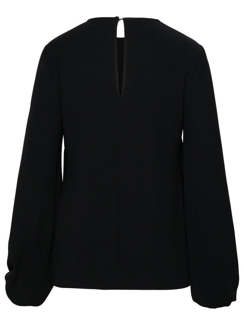 P.A.R.O.S.H. Gathered Cuff Blouse With Round Neckline