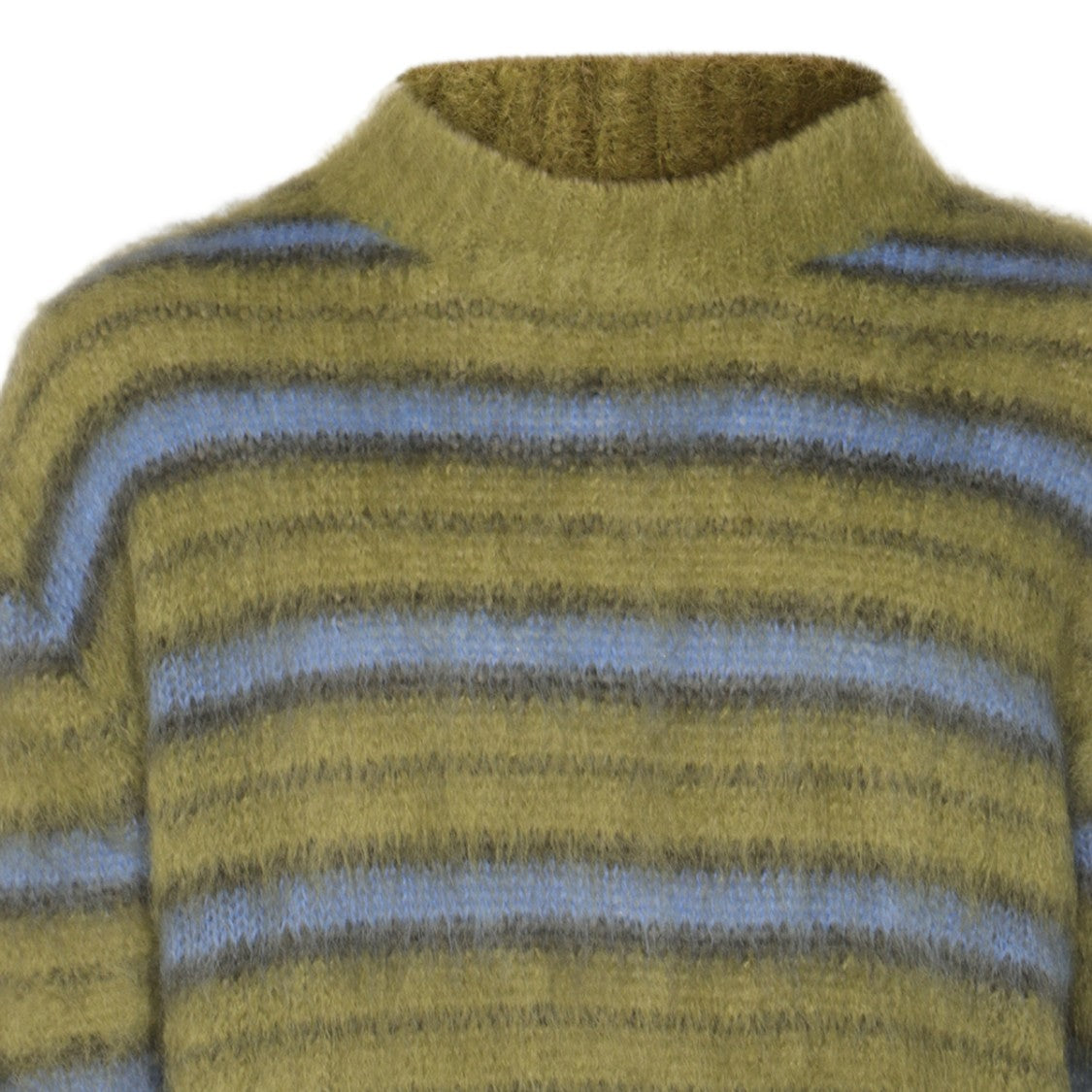 Marni Fuzzy Texture Sweater With Horizontal Stripes