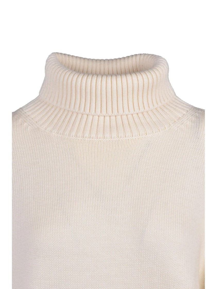 Add Extrafine Merino Wool High Neck Sweater With Ribbed Details