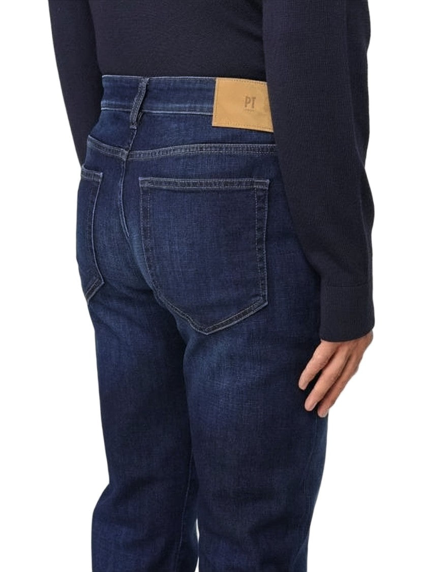Pt Torino Classic Straight-Leg Denim Pants With Subtle Fading