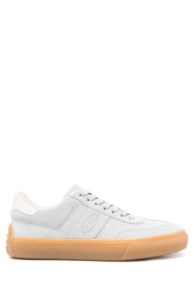 Tod's Beige Heel Tab Translucent Sole Chamois Sneakers