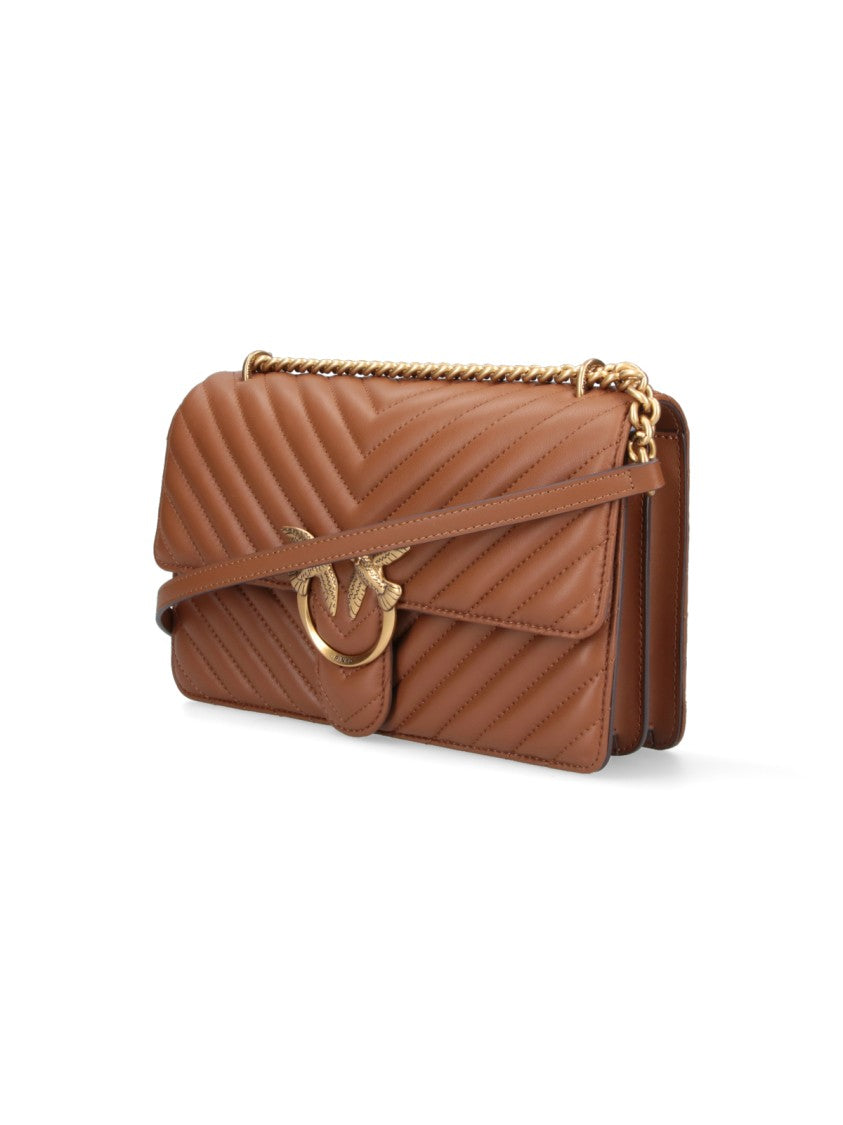 Pinko Structured Brown Handbag With Versatile Carrying Options