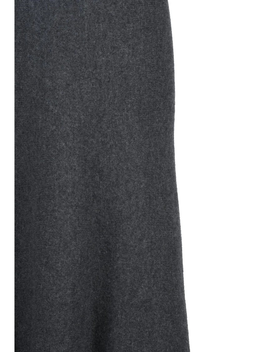 Jil Sander Grey Wool Elasticated Knit Midi Skirt